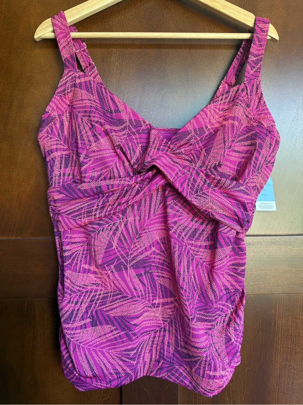 Women’s Lands’ End Pink Tankini Top Size 16 D